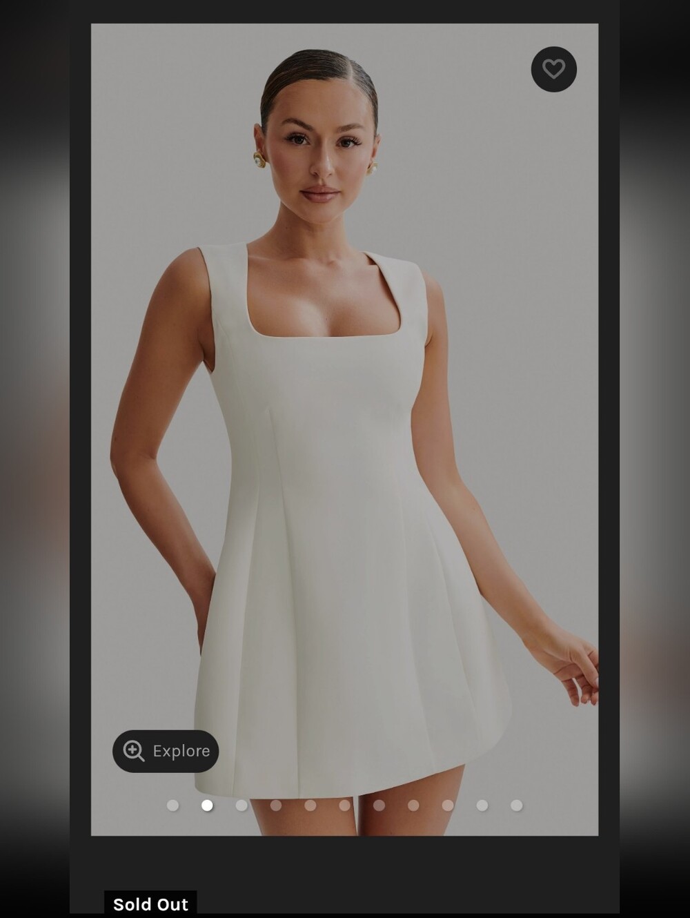 Meshki Ivory Lisandre Crepe Mini Dress